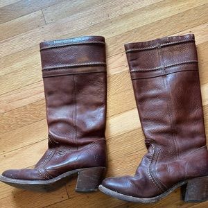 Frye size 7 tall tan leather boots